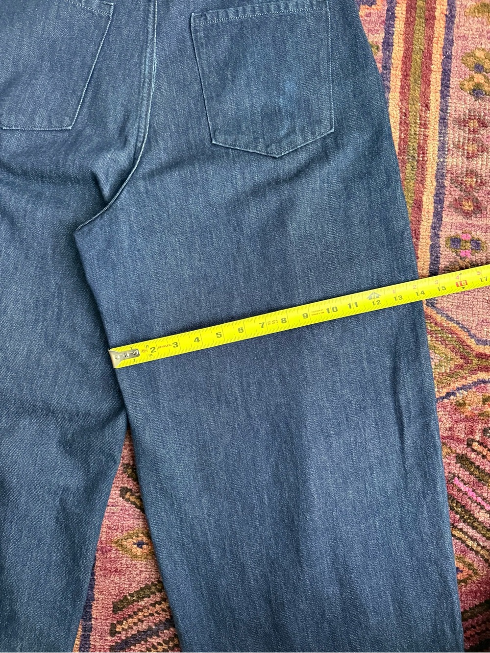 Banana Republic Pleated Wide Leg Dark Denim Trousers Size 30 - Picture 10 of 10